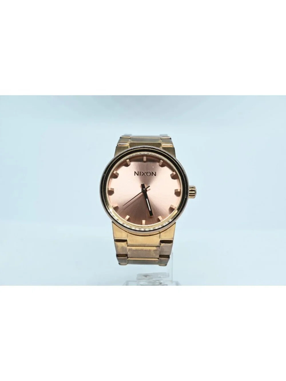 Nixon A160897 The Cannon Rose Gold Dial Steel Bracelet Watch 100M Men's